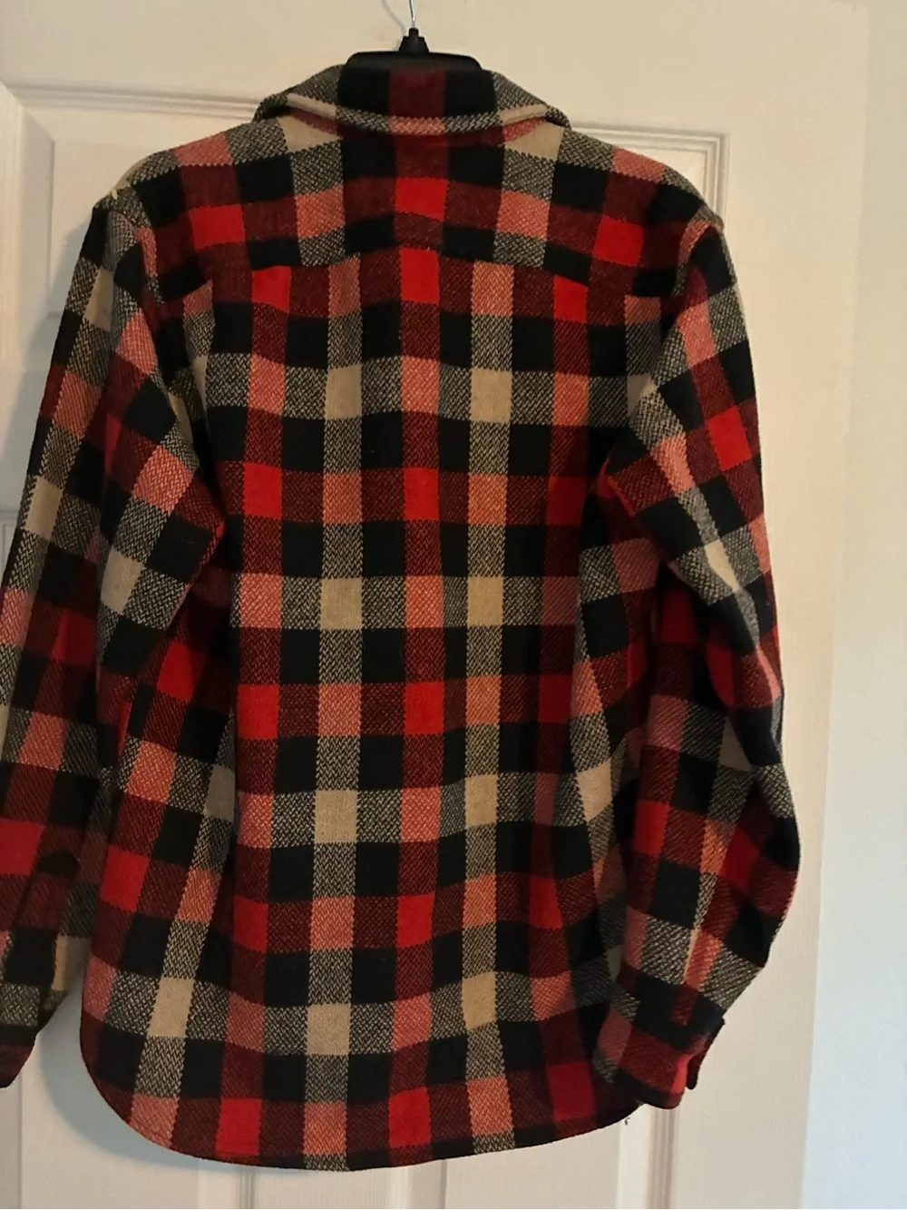 J. Crew Red Black Cream Wool Plaid Button-Down Shirt